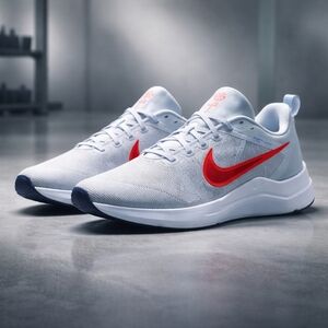 NWT Nike Downshifter 12 Men's Running Shoes Grey Crimson Size 9.5